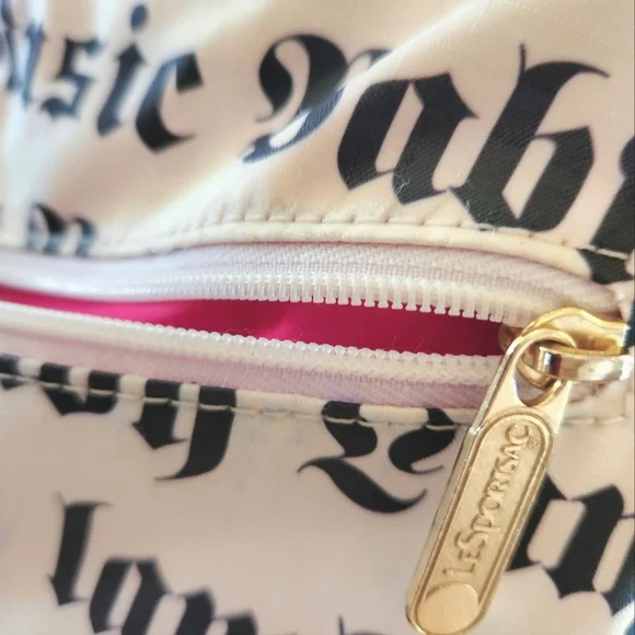 L.A.M.B. LeSportsac Gwen Stefani White Black LOVE ANGEL MUSIC BABY Purse 12"×12" - Picture 14 of 16